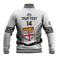 Custom Fiji Rugby Baseball Jacket 2023 Go Champions World Cup Fijian Tapa Pattern LT14 - Polynesian Pride