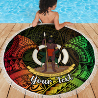 Personalised Vanuatu Family Day Beach Blanket Happy 26 December Vanuatuan Pig Tusk LT14 - Polynesian Pride