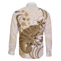 Brown And White Hawaii Chameleon Family Matching Mermaid Dress and Hawaiian Shirt Plumeria Polynesian Tribal Art