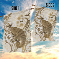 Brown And White Hawaii Chameleon Garden Flag Plumeria Polynesian Tribal Art