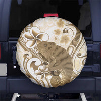 Brown And White Hawaii Chameleon Spare Tire Cover Plumeria Polynesian Tribal Art LT14 - Polynesian Pride