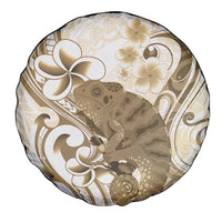 Brown And White Hawaii Chameleon Spare Tire Cover Plumeria Polynesian Tribal Art LT14 - Polynesian Pride