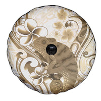 Brown And White Hawaii Chameleon Spare Tire Cover Plumeria Polynesian Tribal Art LT14 - Polynesian Pride