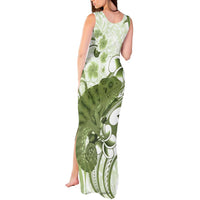 Green And White Hawaii Chameleon Tank Maxi Dress Plumeria Polynesian Tribal Art LT14 - Polynesian Pride
