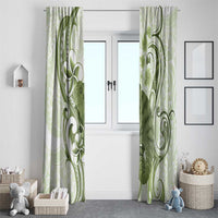 Green And White Hawaii Chameleon Window Curtain Plumeria Polynesian Tribal Art
