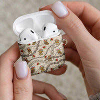 Beige Palaka Hawaii Mele Kalikimaka AirPods Case Ohia Lehua Shell Leis Funny Gingerbread Santa LT14 - Polynesian Pride
