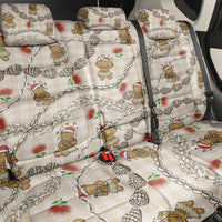 Beige Palaka Hawaii Mele Kalikimaka Back Car Seat Cover Ohia Lehua Shell Leis Funny Gingerbread Santa - Polynesian Pride