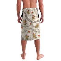 Beige Palaka Hawaii Mele Kalikimaka Lavalava Ohia Lehua Shell Leis Funny Gingerbread Santa - Polynesian Pride