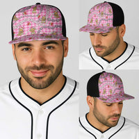 Pink Palaka Hawaii Mele Kalikimaka Baseball Net Cap Ohia Lehua Shell Leis Funny Gingerbread Santa - Polynesian Pride