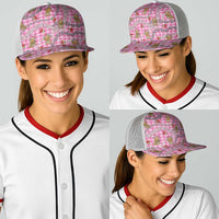 Pink Palaka Hawaii Mele Kalikimaka Baseball Net Cap Ohia Lehua Shell Leis Funny Gingerbread Santa - Polynesian Pride