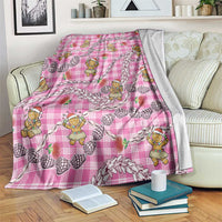 Pink Palaka Hawaii Mele Kalikimaka Blanket Ohia Lehua Shell Leis Funny Gingerbread Santa - Polynesian Pride