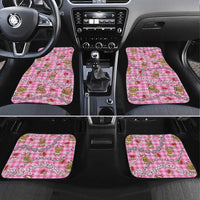 Pink Palaka Hawaii Mele Kalikimaka Car Mats Ohia Lehua Shell Leis Funny Gingerbread Santa - Polynesian Pride