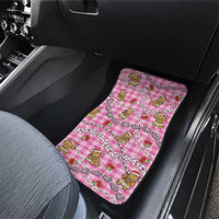 Pink Palaka Hawaii Mele Kalikimaka Car Mats Ohia Lehua Shell Leis Funny Gingerbread Santa - Polynesian Pride