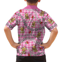 Pink Palaka Hawaii Mele Kalikimaka Kid Hawaiian Shirt Ohia Lehua Shell Leis Funny Gingerbread Santa - Polynesian Pride