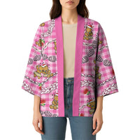 Pink Palaka Hawaii Mele Kalikimaka Kimono Ohia Lehua Shell Leis Funny Gingerbread Santa - Polynesian Pride