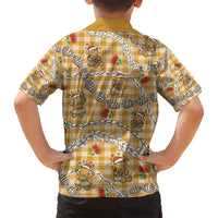 Gold Palaka Hawaii Mele Kalikimaka Family Matching Puletasi and Hawaiian Shirt Ohia Lehua Shell Leis Funny Gingerbread Santa - Polynesian Pride