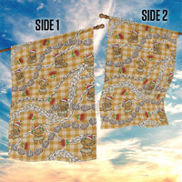 Gold Palaka Hawaii Mele Kalikimaka Garden Flag Ohia Lehua Shell Leis Funny Gingerbread Santa - Polynesian Pride