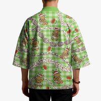 Green Palaka Hawaii Mele Kalikimaka Kimono Ohia Lehua Shell Leis Funny Gingerbread Santa - Polynesian Pride