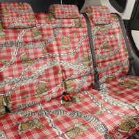 Red Palaka Hawaii Mele Kalikimaka Back Car Seat Cover Ohia Lehua Shell Leis Funny Gingerbread Santa - Polynesian Pride