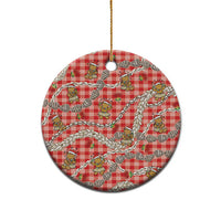 Red Palaka Hawaii Mele Kalikimaka Ceramic Ornament Ohia Lehua Shell Leis Funny Gingerbread Santa - Polynesian Pride