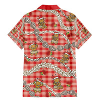 Red Palaka Hawaii Mele Kalikimaka Family Matching Mermaid Dress and Hawaiian Shirt Ohia Lehua Shell Leis Funny Gingerbread Santa - Polynesian Pride