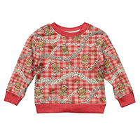 Red Palaka Hawaii Mele Kalikimaka Kid Ugly Christmas Sweater Ohia Lehua Shell Leis Funny Gingerbread Santa - Polynesian Pride