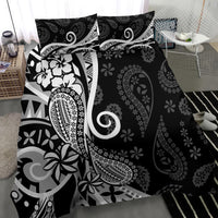 Black Polynesia Paisley Bedding Set Polynesian With Tropical Flowers LT14 - Polynesian Pride
