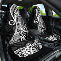 Black Polynesia Paisley Car Seat Cover Polynesian With Tropical Flowers LT14 One Size Black - Polynesian Pride