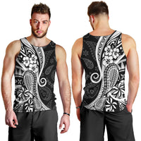 Black Polynesia Paisley Men Tank Top Polynesian With Tropical Flowers LT14 - Polynesian Pride