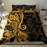 Gold Polynesia Paisley Bedding Set Polynesian With Tropical Flowers LT14 - Polynesian Pride