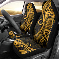 Gold Polynesia Paisley Car Seat Cover Polynesian With Tropical Flowers LT14 - Polynesian Pride
