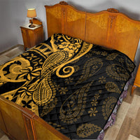 Gold Polynesia Paisley Quilt Polynesian With Tropical Flowers LT14 - Polynesian Pride