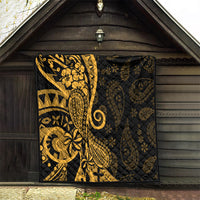 Gold Polynesia Paisley Quilt Polynesian With Tropical Flowers LT14 - Polynesian Pride