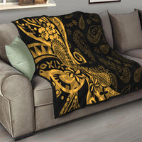 Gold Polynesia Paisley Quilt Polynesian With Tropical Flowers LT14 - Polynesian Pride