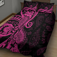 Pink Polynesia Paisley Quilt Bed Set Polynesian With Tropical Flowers LT14 - Polynesian Pride