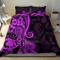 Polynesia Paisley Bedding Set Polynesian With Tropical Flowers - Purple LT14 - Polynesian Pride