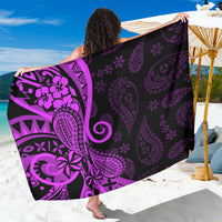 Polynesia Paisley Sarong Polynesian With Tropical Flowers - Purple LT14 One Size 44 x 66 inches Purple - Polynesian Pride