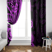 Polynesia Paisley Window Curtain Polynesian With Tropical Flowers - Purple LT14 - Polynesian Pride