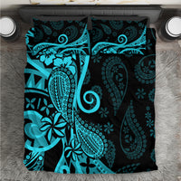 Polynesia Paisley Bedding Set Polynesian With Tropical Flowers - Turquoise LT14 Turquoise - Polynesian Pride