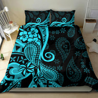 Polynesia Paisley Bedding Set Polynesian With Tropical Flowers - Turquoise LT14 - Polynesian Pride