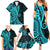 Polynesia Paisley Family Matching Summer Maxi Dress and Hawaiian Shirt Polynesian With Tropical Flowers - Turquoise LT14 - Polynesian Pride