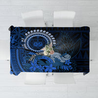 Talofa Samoa Tablecloth Samoan Kava Bowl Siapo Pattern - Blue LT14 Blue - Polynesian Pride