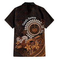 Talofa Samoa Family Matching Tank Maxi Dress and Hawaiian Shirt Samoan Kava Bowl Siapo Pattern - Brown LT14 - Polynesian Pride