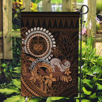 Talofa Samoa Garden Flag Samoan Kava Bowl Siapo Pattern - Brown LT14 Garden Flag Brown - Polynesian Pride