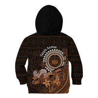 Talofa Samoa Kid Hoodie Samoan Kava Bowl Siapo Pattern - Brown LT14 - Polynesian Pride