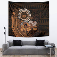 Talofa Samoa Tapestry Samoan Kava Bowl Siapo Pattern - Brown LT14 - Polynesian Pride