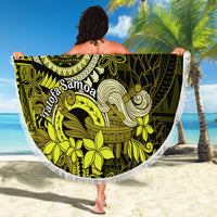 Lime Green Talofa Samoa Beach Blanket Samoan Kava Bowl Siapo Pattern LT14 - Polynesian Pride