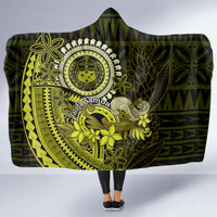Lime Green Talofa Samoa Hooded Blanket Samoan Kava Bowl Siapo Pattern LT14 - Polynesian Pride