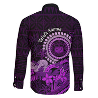 Purple Talofa Samoa Family Matching Tank Maxi Dress and Hawaiian Shirt Samoan Kava Bowl Siapo Pattern LT14 - Polynesian Pride