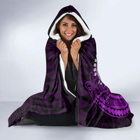 Purple Talofa Samoa Hooded Blanket Samoan Kava Bowl Siapo Pattern LT14 - Polynesian Pride